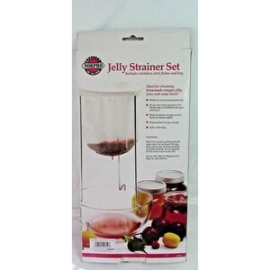 Norpro 614 Jelly Strainer Stand Set, White & Silver Stainless Steel and Bag